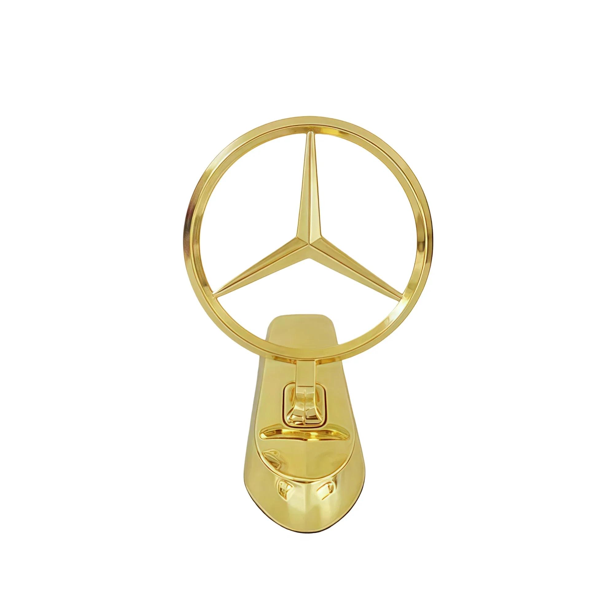 

C200 E200 For Mercedes Benz Emblem Badge for Car Hood Front Chrome Logo Luxurious Plated for Mercedes Benz Hood with Wing for C2
