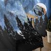 Wolf Night Moon Woods Sheer Curtain for Living Room Hall Wall Dress Up  Home Window Supplies Pop Print Tulle Curtains