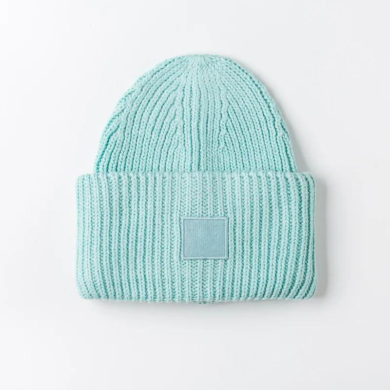 Couple Winter High Quality Thick Wool Smiling Face Knitted Hat For Men And Women Couples Winter Warm Knitted Hat Curled Edge Hat