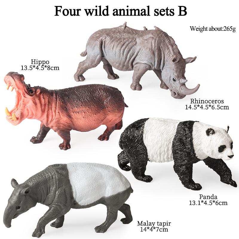 

Oenux 4 шт Фігурки диких тварин Африканський лев Тапір індійський Верблюд Антилопа Зебра Модель Фігурки Освітня іграшка Дитячий подарунок