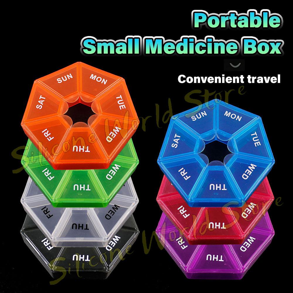 SW Portable Travel 7 Grids Pill Box Weekly 7 Days Pills Case Vitamin Fish Oils Medicine Storage Container Organizer Jewelry Box