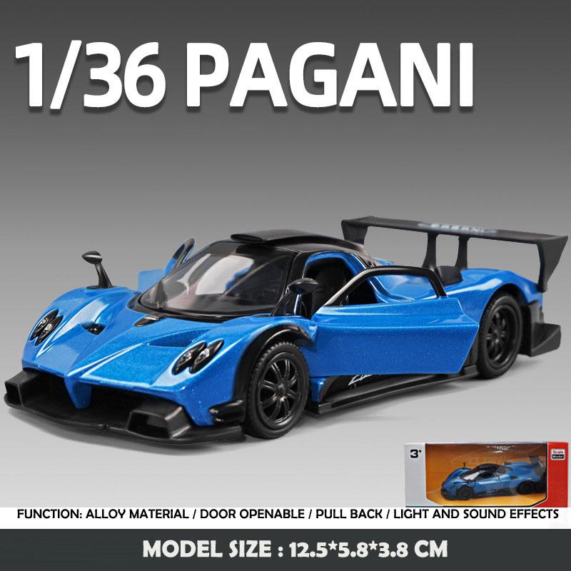 Diecast 1:36 Pagani Zinda R Sports Car Model Simulation Alloy Pull Back Toy Car Model Toy Vehicle Children Boy Birthday Gift