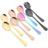 4Pcs Mirror Silver Salad Spoon Cutlery Set Dessert Spoon Ice Cream Scoop Dinnerware Stainless Steel Tableware Kitchen Flatware