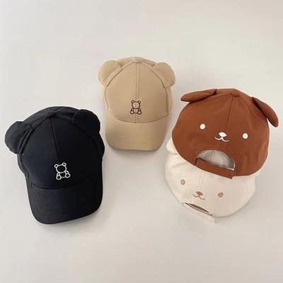 Adjustable Toddler Peaked Cap Cartoon Bear Baby Sun Visor Hat Simple Baby Baseball Hat  Daily Use