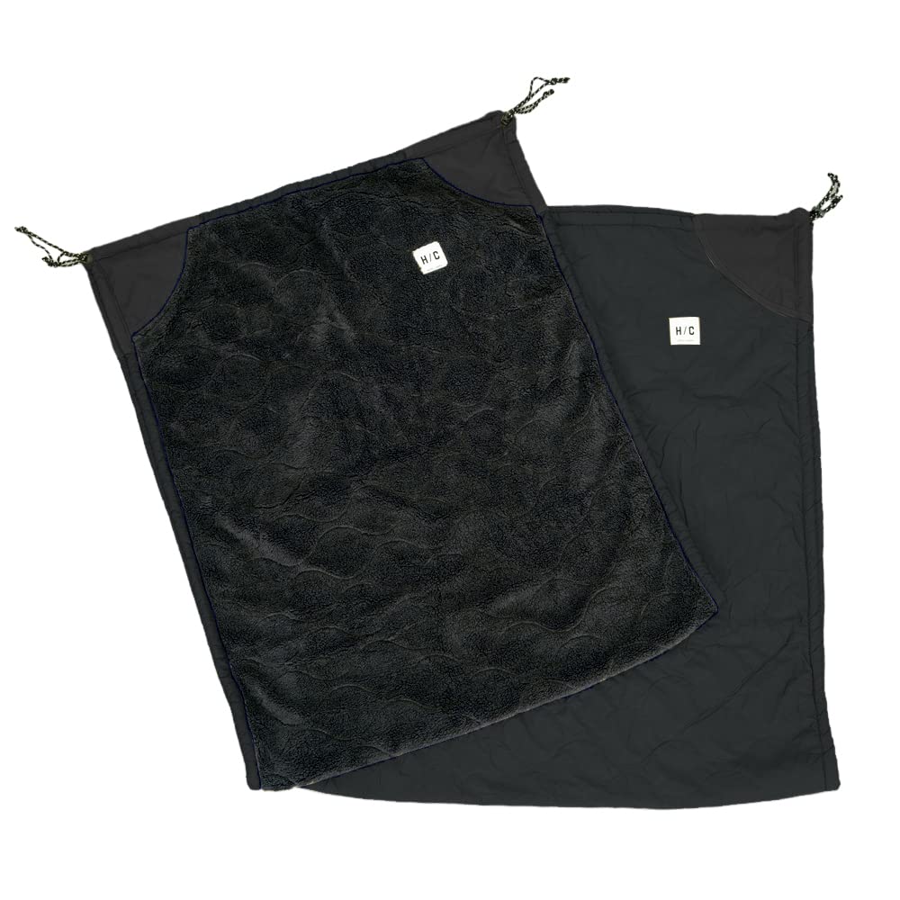 HOTEL CAMPS Cot Insulated Aluminum Can Be Used as a Fully Washable Cover, Boa, 3-Layer Sheet, Reversible, Blanket, (Black)