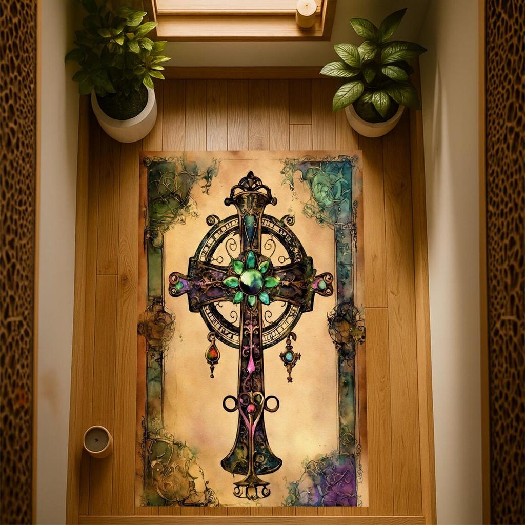 Christian Prayer Mat Area Rug Anti Slip Machine Carpet Bedroom Living Room Bathroom Dormitories Floor Mat