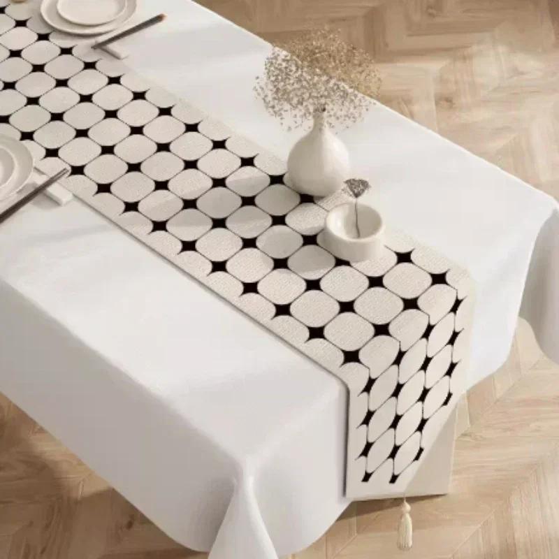 Cotton  Linen Tea Table Decoration Table Flag Light Luxury High-end Cover Cloth Dinner Side Cabinet Countertop Cushion Cloth