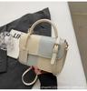 Niche Design Contrasting Color Splicing Portable Small Square Bag 2025 Winter New Texture Messenger Bag Fashionable Shoulder Bag Bag