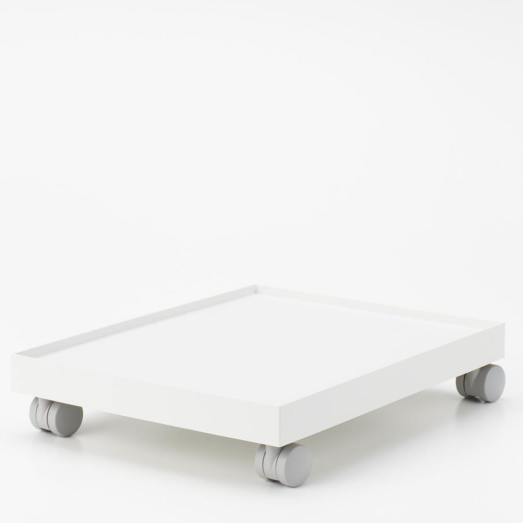 MUJI Recycled Polypropylene File Box Lid with Caster 25cm White 15930845 Standard, Attachment, Wide, Gray,