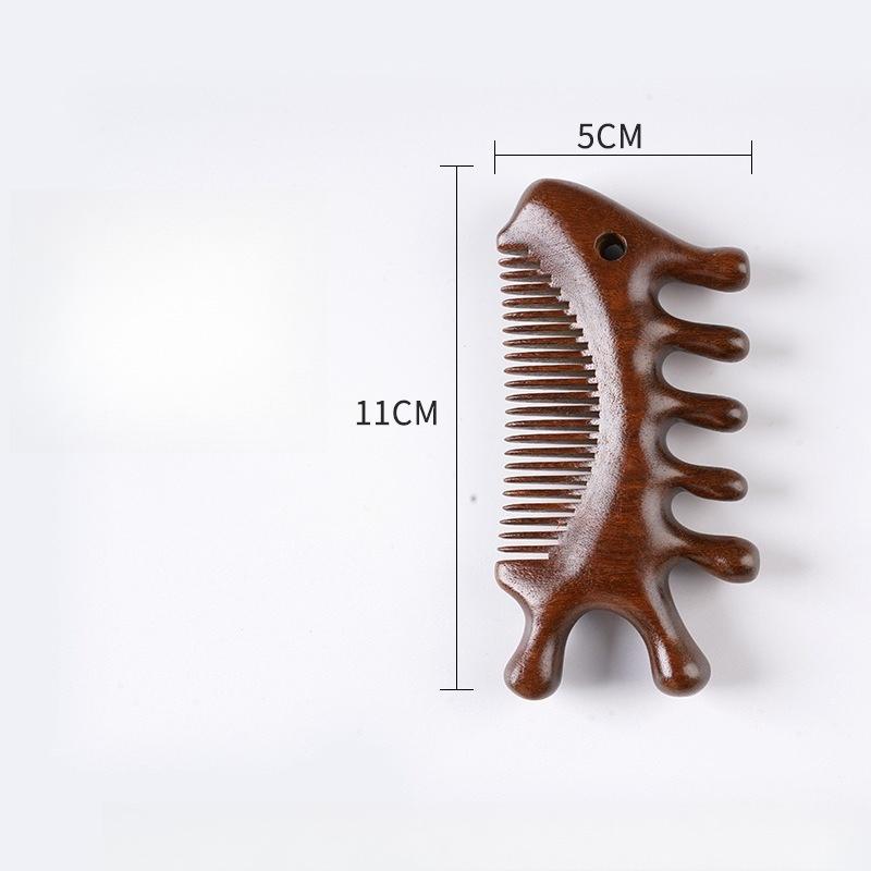 1pcs Golden Sandalwood Scalp Massage Comb Set Anti-Static Wooden Comb for Head Relaxation & Daily Hair Care