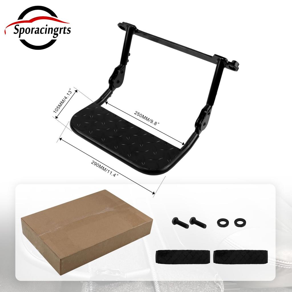 Sporacingrts Folding Passenger Seat Footrest with Adjustable Height and Cover Compatible with Toyota Hiace and Regius Ace Angle, Included, (200