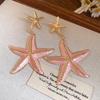 Ear Pendant Starfish Metal Stud Earrings Bohemia Style Long Tassel Earrings  Festival