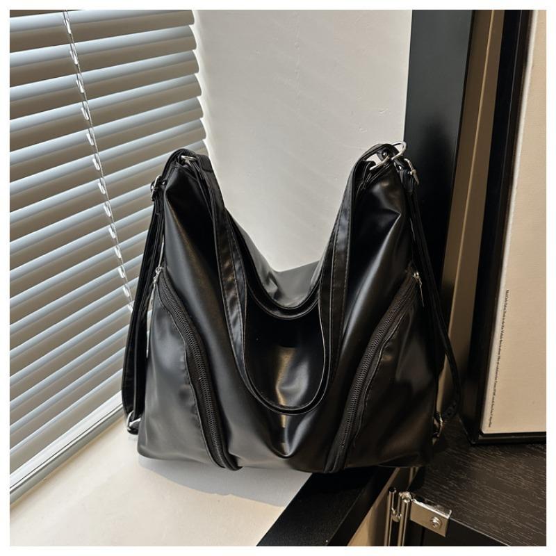 

Новая сумка-тоут модный рюкзак из мягкой кожи женская сумочка простая и универсальная сумка-мессенджер с двойной спинкой чёрный