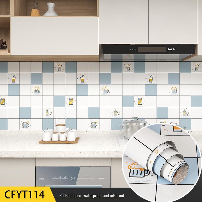 Autocollants muraux de cuisine résistants à l'huile et à l'eau: Papier peint pour cuisinière anti-moisissure, résistant aux hautes températures pour carrelage