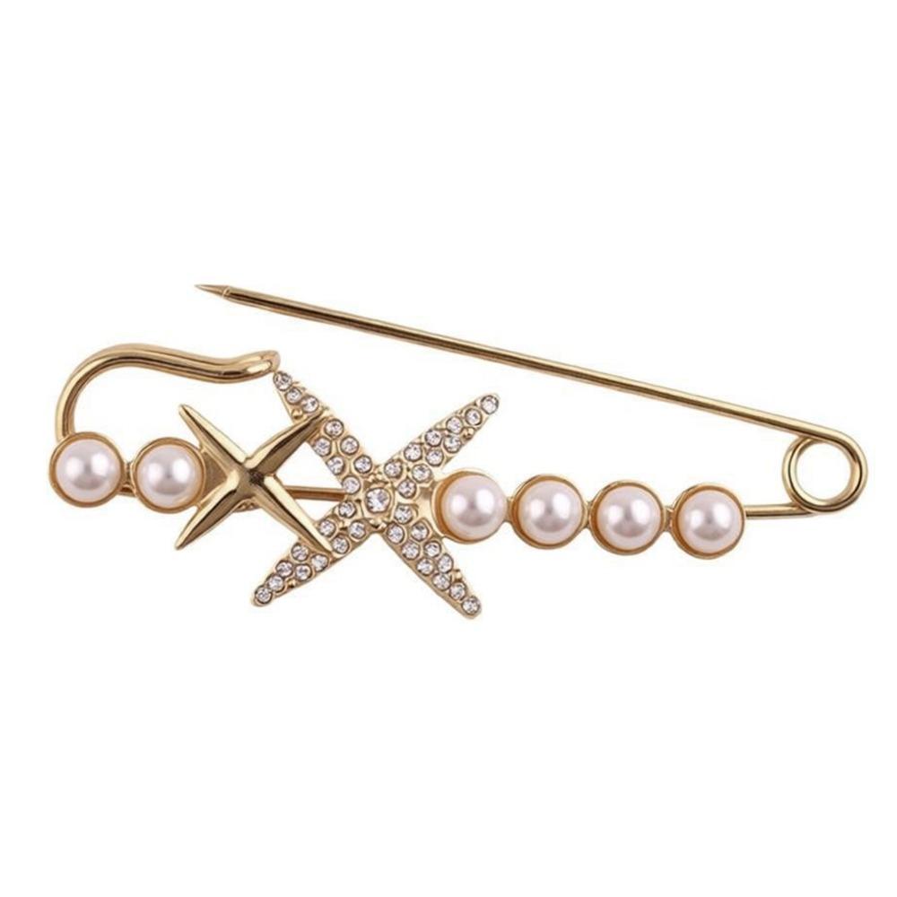 

Luxurious Rhinestones Brooches Crystal Zircon Adjustable Safety Metal Pin Sparkling Scarf Buckle Pants Adjustment