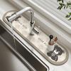 Super Absorbent Kitchen Sink Faucet Mat Drain Pad Table Mats Non-slip Sink Splash Mat Countertop Dining Washable