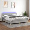 VidaXL Slat Bed Base with Mattress and LEDs, Upholstered Bed, Double Bed, Adult Bedroom Interior Bed, 3133805