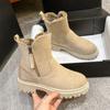 European and American Minimalist Snow Boots 2024 New Plush Insulation Casual Thick Sole Cotton Boots Side Zipper Zapatos Mujer