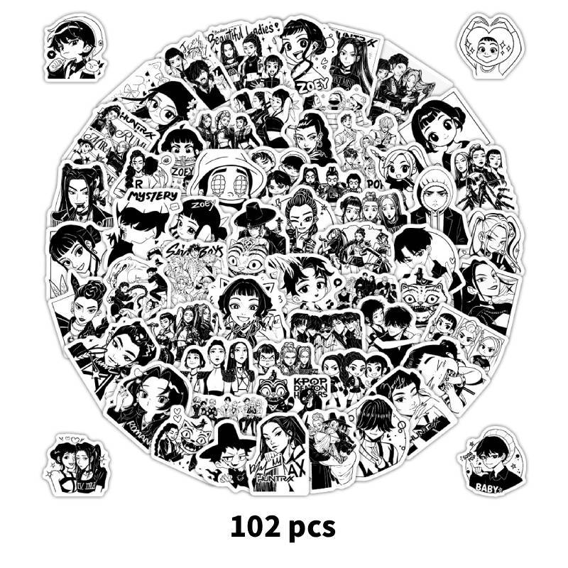 Hunter Girl Kpop Collectors Edition Water Bottle Stickers With Vibrant Printed Art For Teens