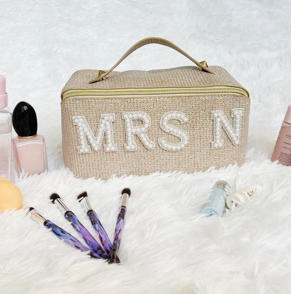 Bride, Bride&Mrs, Silver, Glitter Bag, Gold Glitter, Makeup Bag, High-end, Handbag, Wedding Decoration