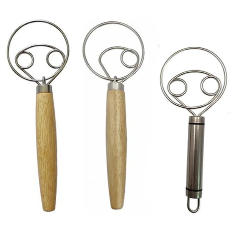 For Kitchen Utensils Kitchens Accessories Cake Pastry Baking Bread Mixer Blender Tool Stainless Steel Manual Dough Mixer Gadgets