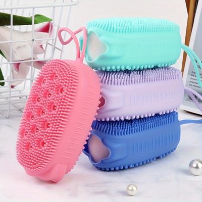Revitalizing Double-Sided Silicone Bath Brush - Ultra-Effective Exfoliator & Pore-Purifying Cleanser - Delivers Soothing Massage for Radiant