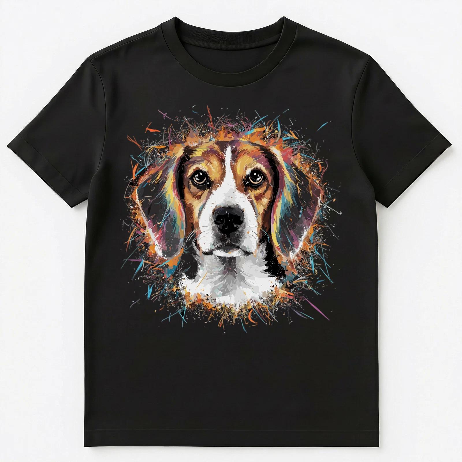 

Colorful Paint Splash Beagle Dog Art Graphic Unisex T-Shirt 3XL