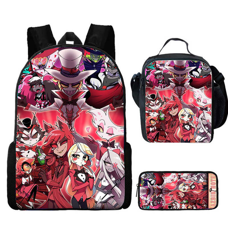Hell Inn Hazbin Hotel Student School Bag High Value Leisure Oxford Ridge Relief Backpack