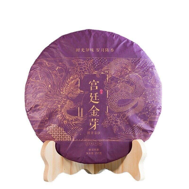 Palace Golden Bud Puerh Zralý čajový dort Yunnan Ancient Tree Tea Cake 357g