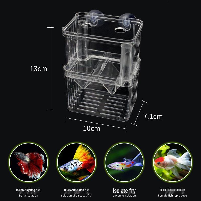 Acrylic Fish Breeding Box: Guppy & Betta Tank Isolation Incubator