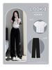 Women's 2024 High-Waist Black Wide-Leg Drape Suit Pants - Slim, Casual, Straight Fit for Spring
