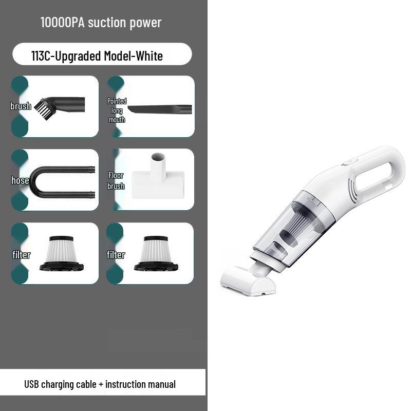 High-Power Handheld Car Vacuum with Wireless Charging, Compact Size, and Strong Suction