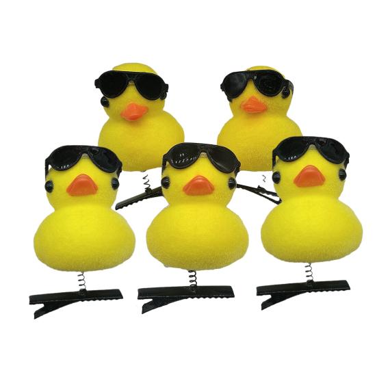 

5 шт. заколки для волос эластичный весенний декор с бантом в форме милой утки мягкие плюшевые противоскользящие легкие украшения для волос организация заколки для волос G