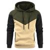 Mens Colorblock Hoodie Cotton Blend Casual Sweatshirt Lightweight Pullover