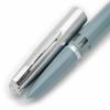 Lake Blue 601 Steel Push Cap Vacuum Fountain Pen F Nib with Ink Window Accessories 0.5MM
