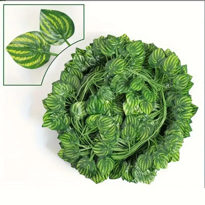 2/100M Silk Leaves Fake Creeper Green Leaf Ivy String for Home Decor Hanging Garland Artificial Plants Wedding Decoration