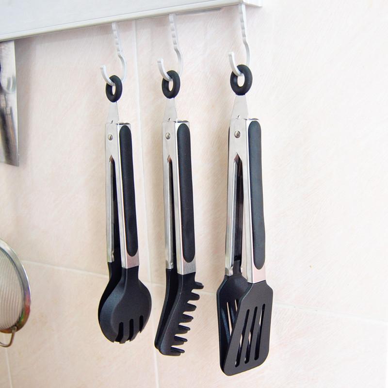 Silicone Anti-Scald Barbecue Clip Food Tongs Pastry Grill Meat Clamp Stainless Steel Non-Stick Utensils Kitchen Accessories