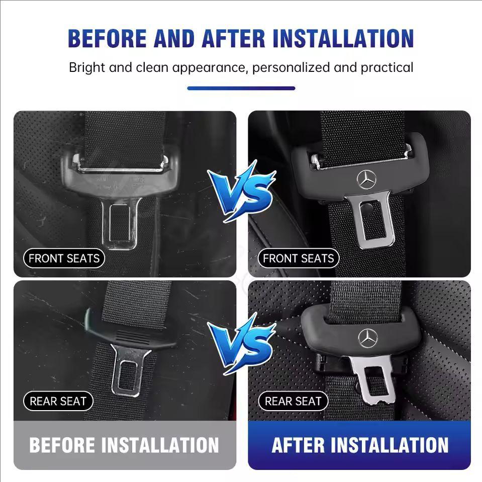 TVE4 2pcs Silicone Car Seat Belt Buckle Protective Cover Decorative Accessories For Mercedes Benz AMG W203 W206 W220 W205 W211 W212