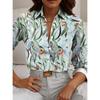 Women's Shirt Flower Active Stylish Blouse Lapel Neck Blouse Fashion New Spring Autumn Long Sleeve Shirts Womens Clothing Female