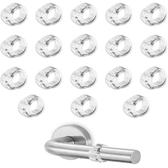 18 Pieces of Door Handle Bumper PVC Material Transparent Wall Protector,Reble Anti-Collision Door Handle Buffer (18mm)
