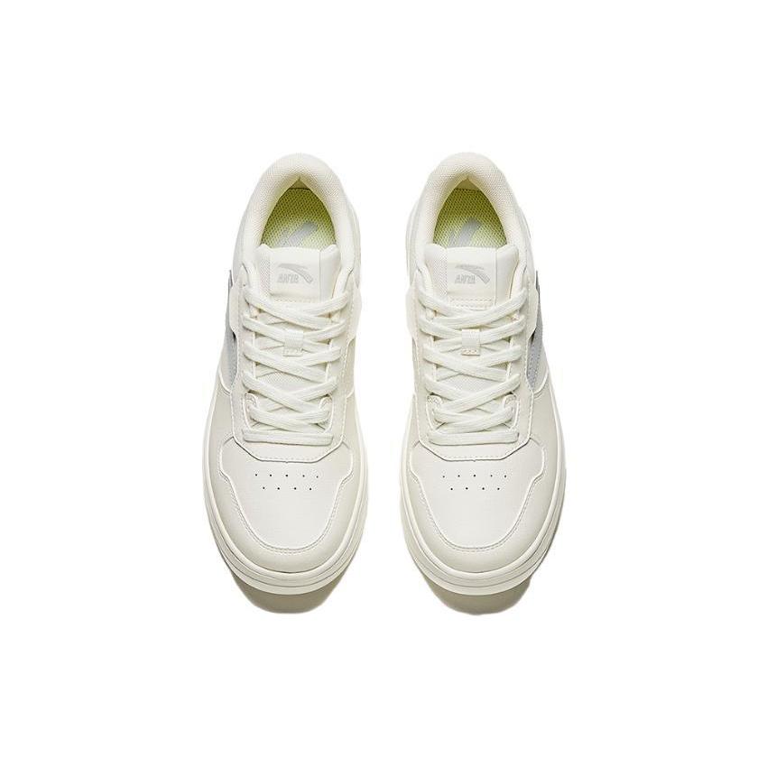 New Anta Basic Life Collection Anti Slip Wear Resistant Low Top Skateboard Shoes Women's White Gray 122418016-1