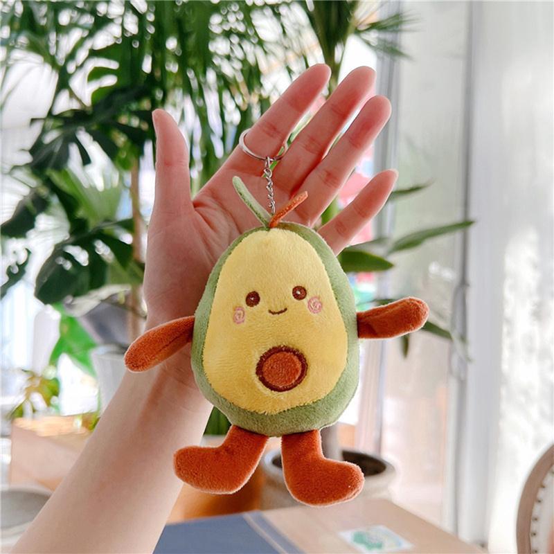 2pcs Fruit Avocado Stuffing Doll Plush Keychain Pendant Backpack Keyring Ornament Accessories Gift