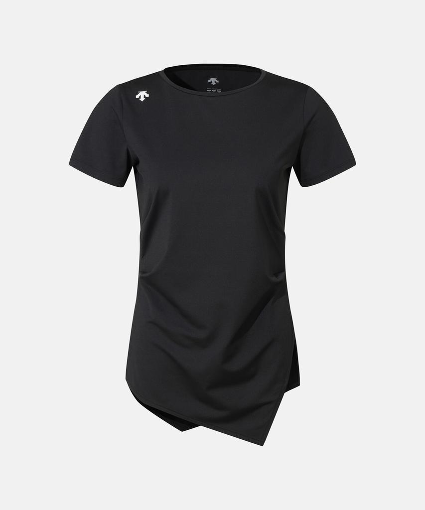DESCENTE Women'S Hip Cover Short Sleeve T-Shirt Black Sr322Pts73