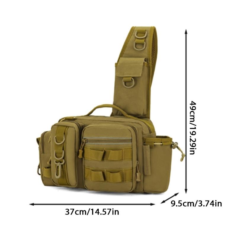 Fanny Pack for Men Fishing Tackle Backpack Shoulder Pack with Rod Holder Splashproof Storage Bag Fly Fishing Backpack