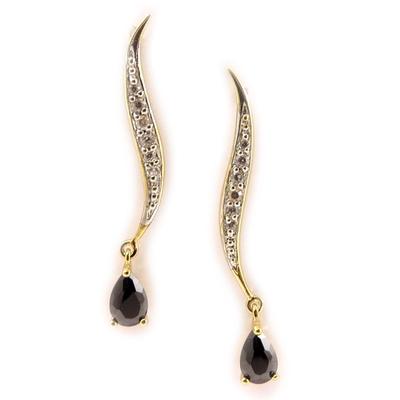 [C7238] - Black Gold Plated 'Alicia' Earrings