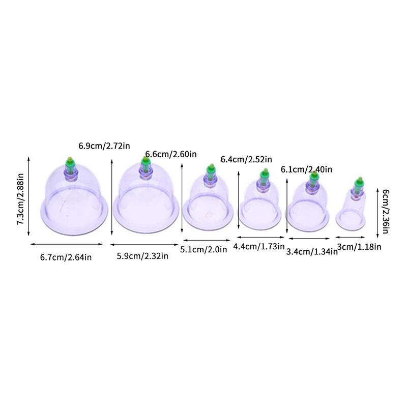 12-teiliges Vakuum-Schröpfset mit Pumpsaugnapf, Rückenmassage-Körperbecher, Detox- und Anti-Cellulite-Therapiedosen, Gläser für die gesunde Pflege