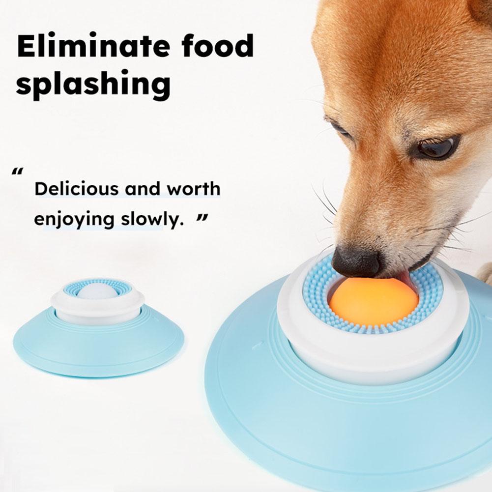 Dog Cat Licks Toys for Liquid Food, Anxieties Relief Slow Feeder Dog Lick Ball Treat Dispenser, Non-Slip Licking Bowl for Dog