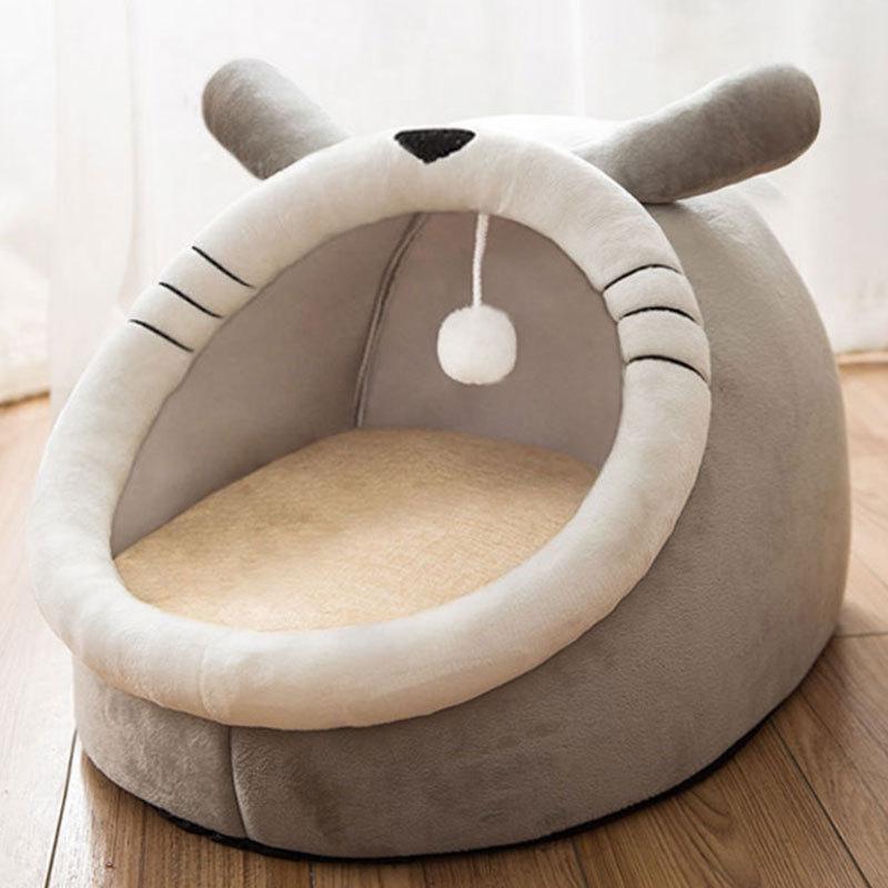 

Cat nest semi-enclosed house kennel removable cat bed pet supplies S