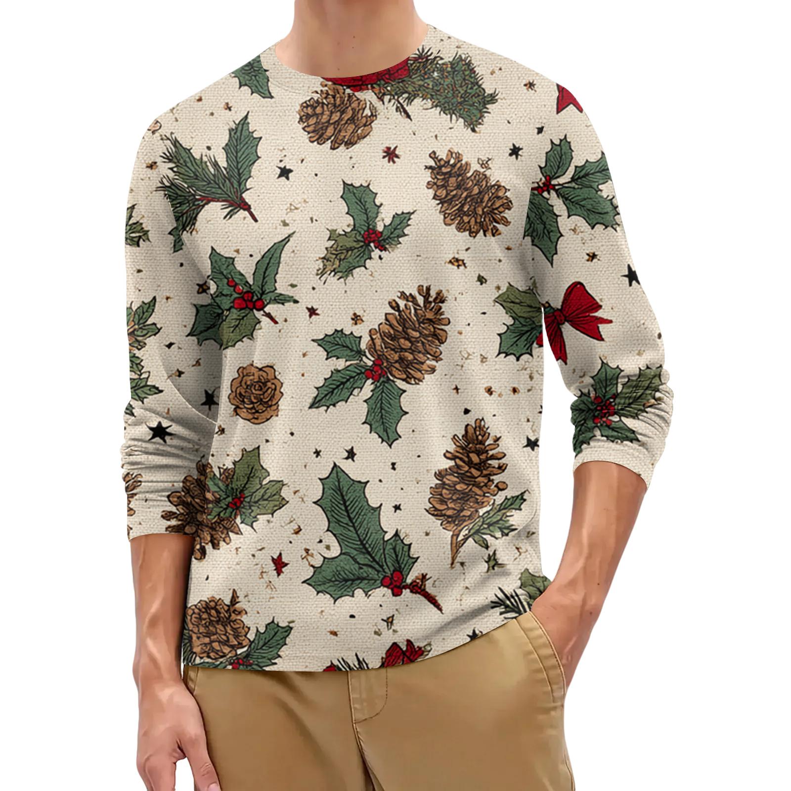 

Мужская модная рубашка с круглым вырезом и длинным рукавом M бежевый