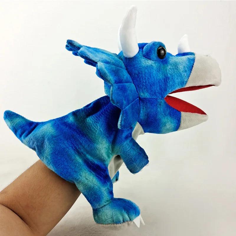 Animal Plush Doll Soft Stuffed Toys Dinosaur Triceratop Tyrannosaurus Hand Puppets for Baby Children Girls